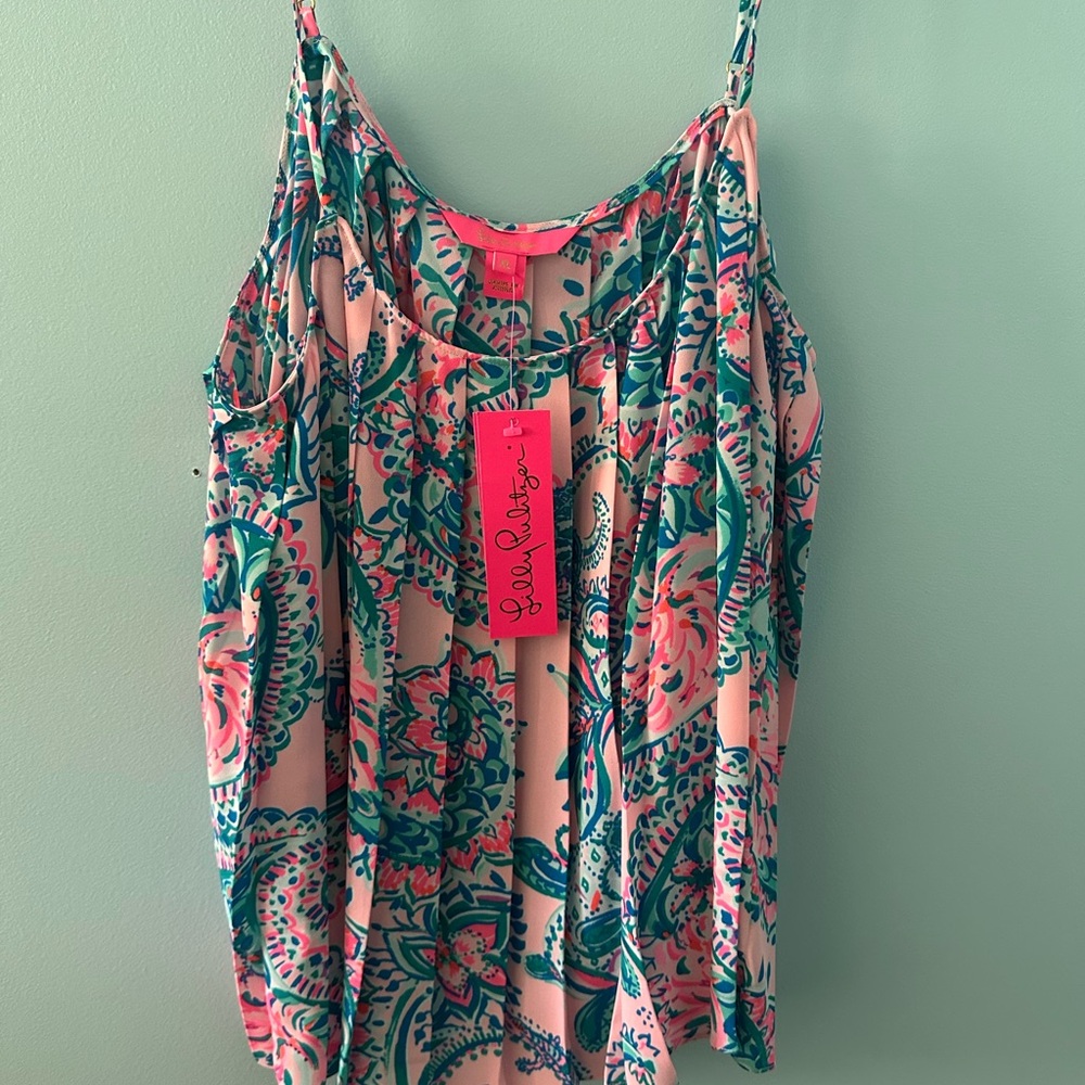 Lilly Pulitzer Vibrant Pink and Green Camisole